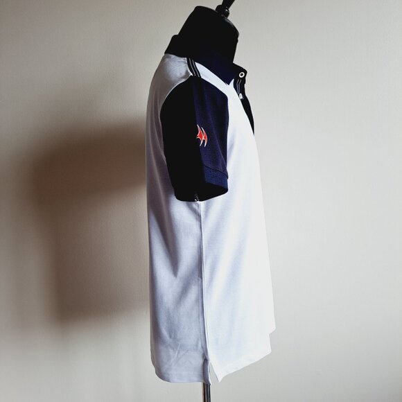 New Men's Impulso Italian While Blue Short Sleeves 100% Cotton Polo Shirt Size M - Picture 7 of 16